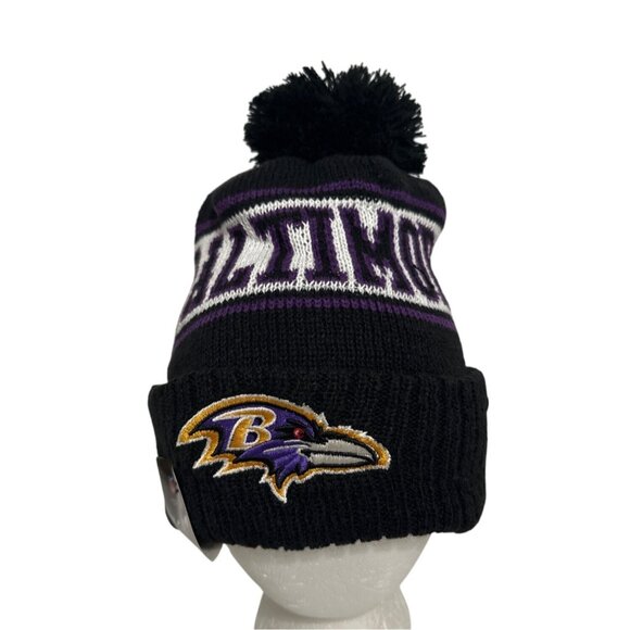 New Era Baltimore Ravens NFL On Field Removeable Pom Beanie Football Athleisure - Picture 5 of 8